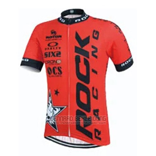 2015 Fahrradbekleidung Rock Racing Shwarz und Orange Trikot Kurzarm und Tragerhose